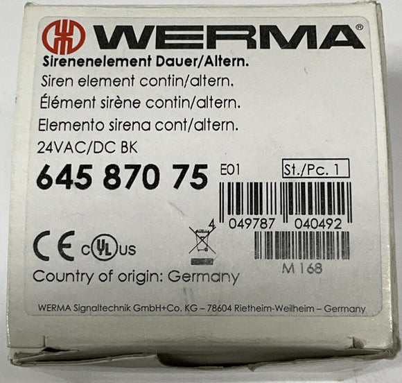 Werma 645.870.75 Siren Alarm Element 24VAC/DC Black 645-870-75