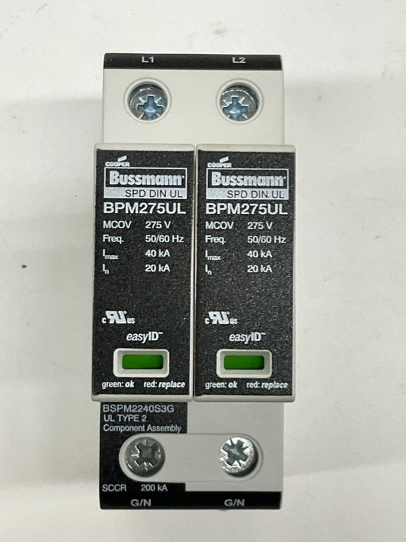 Cooper Bussman BSPM2240S3G 2-Pole Surge Protector for Split-Phase