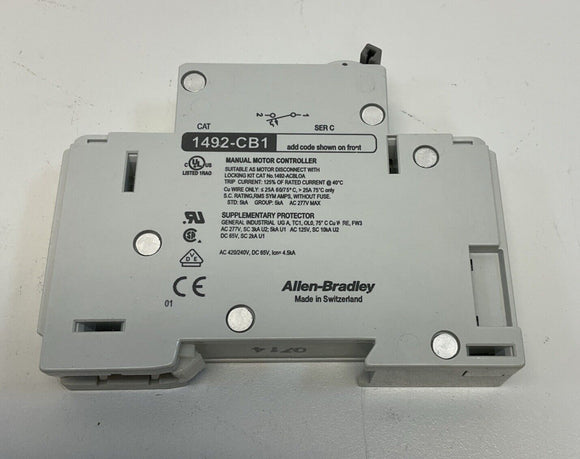 Allen Bradley 1492-CB1G030 Ser. C Circuit Breaker 3A 1/3 HP