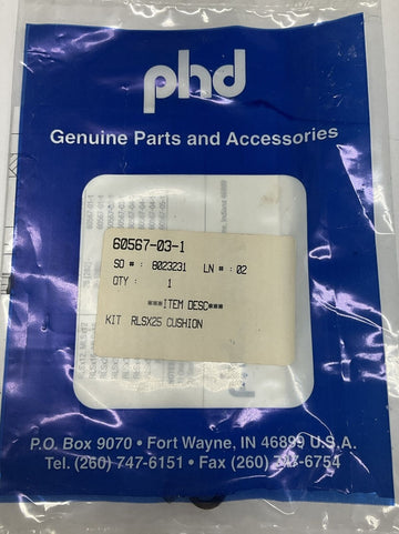 PHD 60567-03-1 RLSX25 Cushion Kit - 0