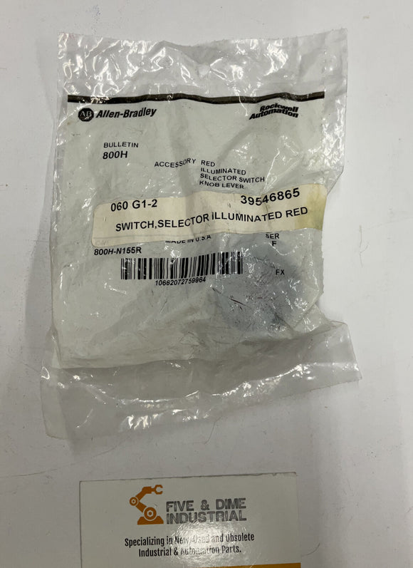 Allen Bradley 800T-N155R Red Illuminated Selector Switch