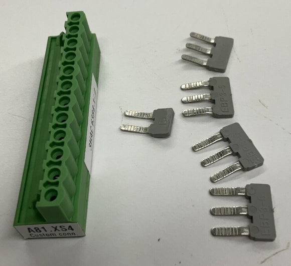 Phoenix Contact A81.XS4 Screw Terminal Block w/ Jumpers 4 12 Pin