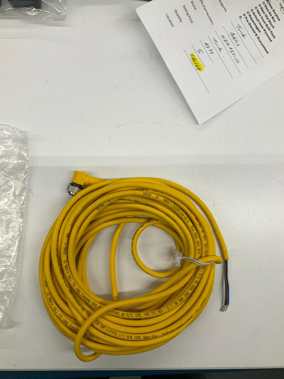Turck WK4.43T-10 Cordset 4-Wire M12, 90 degrees Female Single-end U2437-13