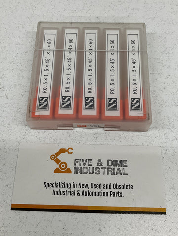 NS Tool R 0.5 X 1.5 X 45° X 4 X 60 End Mill Blade Package of (5)