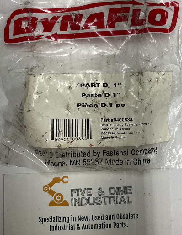 Dynaflo 0400684 1" Female Coupler Part D 1" Npt 3/16 SS