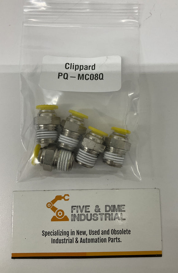 Clippard PQ-MC08Q 1/4" NPT x 1/4" OD Fittings 5-Pack