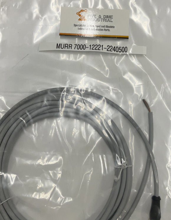 Murr 7000-12221-2240500 M12 5-Pin Female Straight with Cable 5 Meters