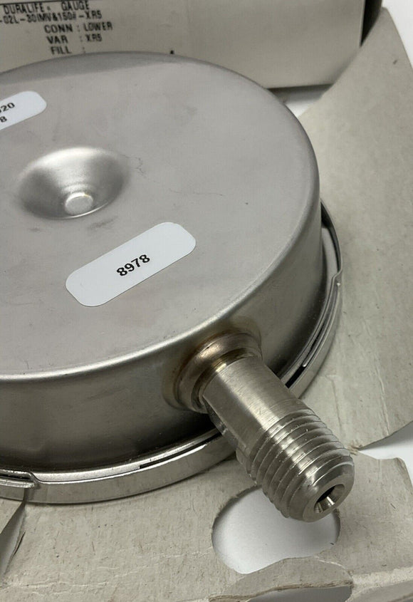 Ashcroft  35-1009-SW-02L Ammonia Gauge 3-1/2", 30 in.Hg-150 Psi, SS 1/4" NPT