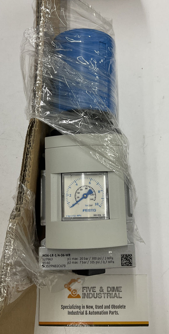 Festo MS6-LR-1/4-D6-WR Pressure Regulator 527663 Ser. M160