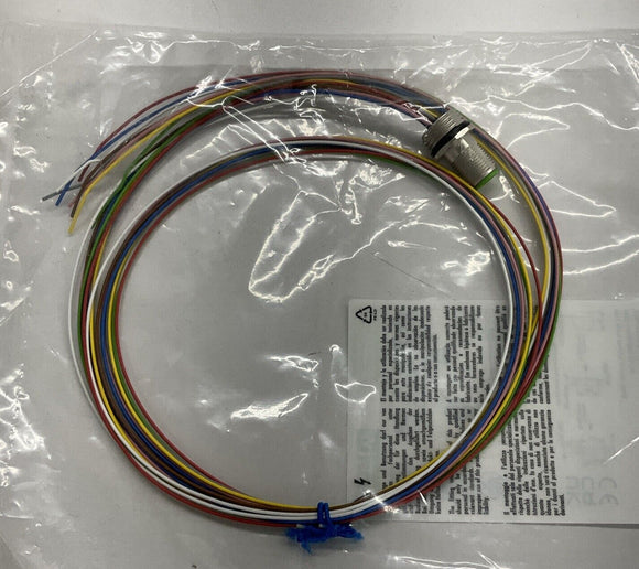 Murr 7000-17161-9730100 M12 8-Pole Male Receptacle Front Mount 1-Meter