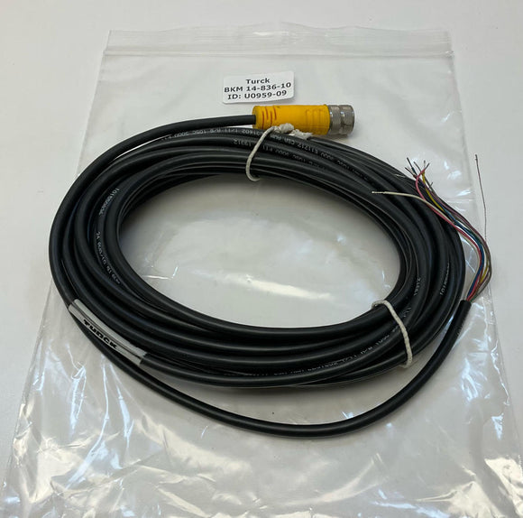 Turck BKM-14-836-10 Straight Cable U0959-09 M16 14-Pin, 10-Wire Female  10M