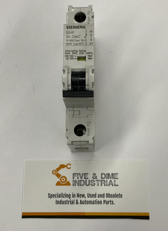 Siemens 5SJ4102-7HG40 HSJ Circuit Breaker 2 Amp Din Mount
