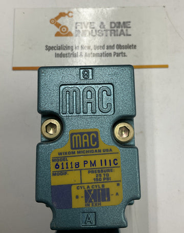 Mac 6111B-PM-111C Solenoid Valve 25-150 PSI - 0