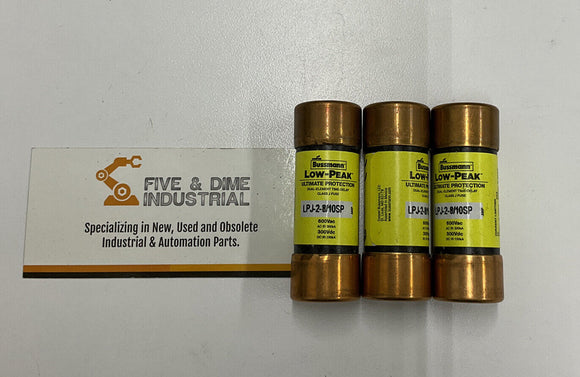 Bussmann Low-Peak LPJ-2 8/10SP Dual Element Time Delay Lot of 3