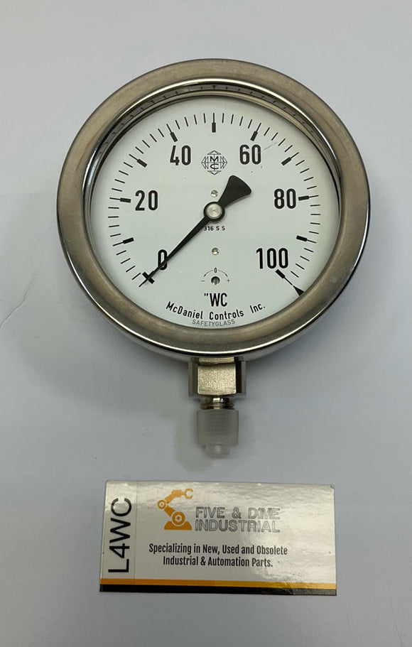 McDaniel Controls  A100 4'' (4.4 overall)  316SS  100  Psi Gauge  1/4 Male Nnp