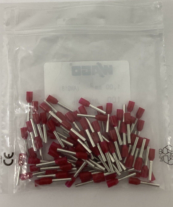 Wago 216-243 Ferrule 18 Awg Red Lot of 100