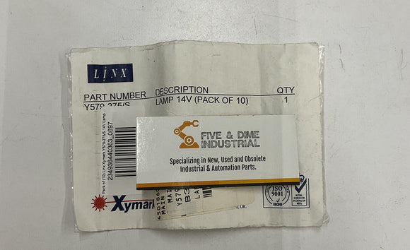 Linx Xymark Y579-275/S Lamps .08A 14V Pack of (10)