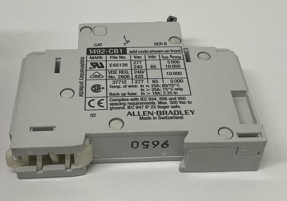 Allen Bradley 1492-CB1G070 Ser. B Din Mount Circuit Breaker 7 Amp