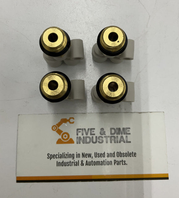 SMC KQZW04-V02 Lot of 4 One Touch Fitting Splitter 4mm 5/32"