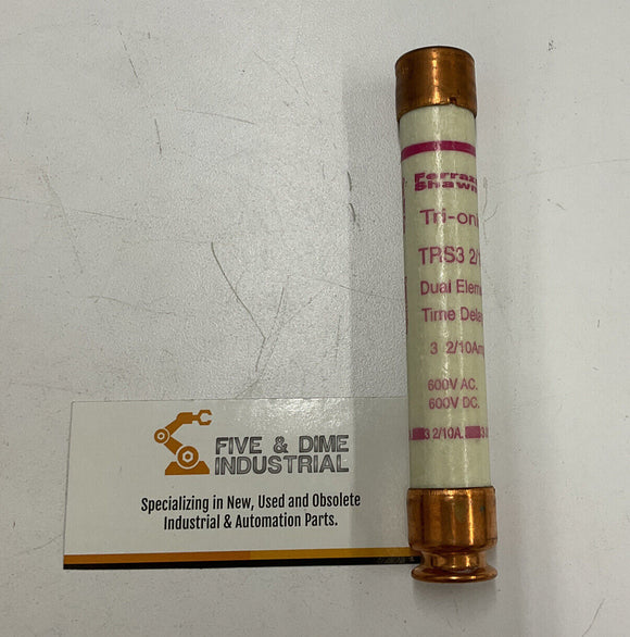 Gould Shawmut Lot of 5 TRS3-2/10R Dual Element Fuses 3-2/10 Amp RK5