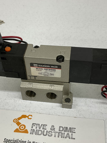 SMC VZ3440 24 Vdc Solenoid Valve w/ Base - 0