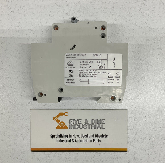 Allen Bradley 1492-SP1B010 Ser.C Mini Circuit Breaker 1-Amp, 1-Pole