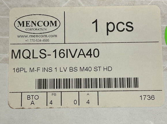 Mencom MQLS-16IVA40 16-Pole Rectangular Connector Kit M40, Single Latch