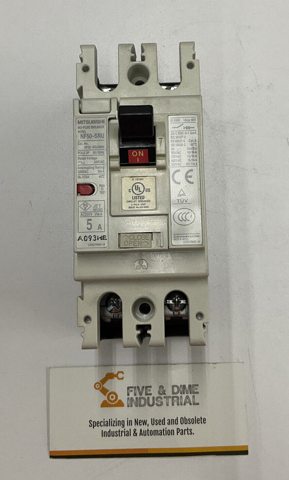 Mitsubishi NF50-SRU 2 Pole 5 Amp Circuit Breaker Protector