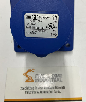 ABL Sursum F31S20A 20A-6H 250 Vac Blue Receptacle - 0