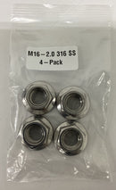 Granger M16-20 4-Pack Stainless Serrated Flange Nuts DIN6926-1