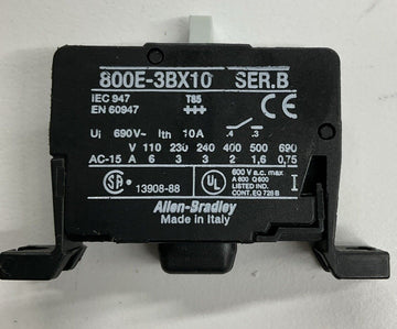 Allen Bradley 800E-3BX10 Ser B Contact Block - 0