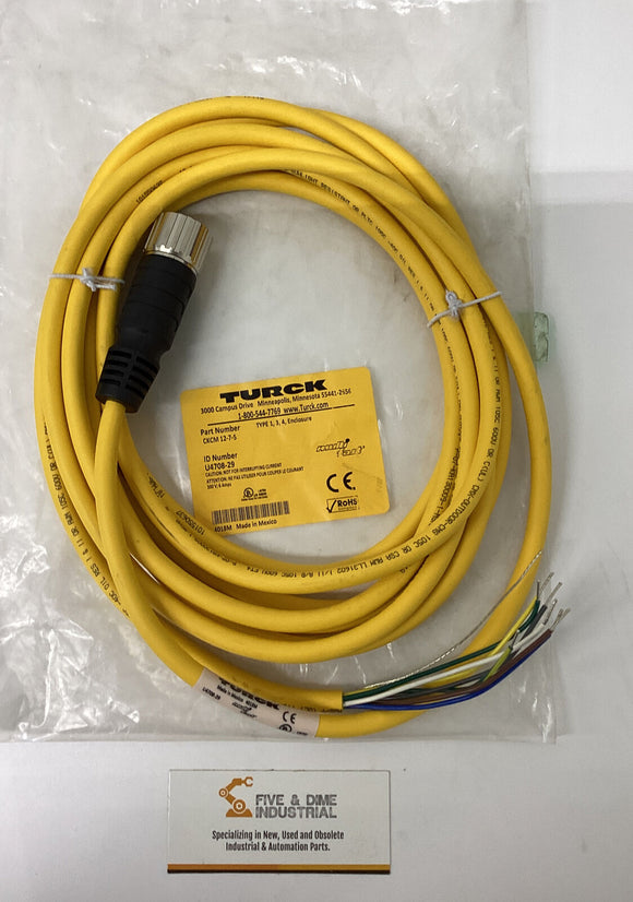 Turck CKCM12-7-5 Straight Cordset Female M23  8-Pin  U4708-29