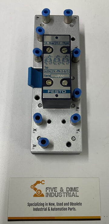 Festo 4204 ZK-PK-3-6/3 Valve with Base 152883 D.S-PPV-2K-6/3