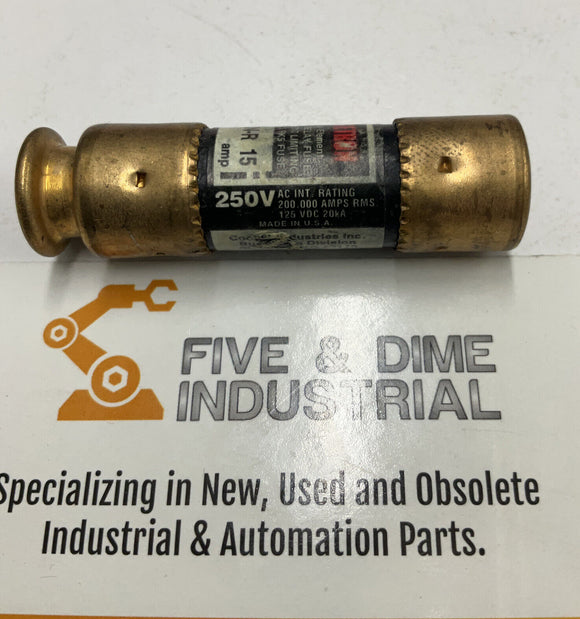 Bussmann Fusetron FRN-R-15 15A Lot of  2 Fuses
