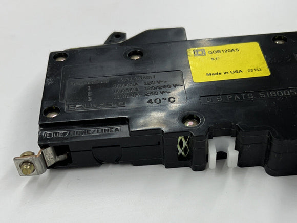 Square D QOB120AS Powerlink AS Circuit Breaker 120 VAC 20-Amp Single Pole