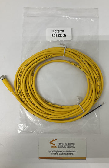 Norgren SCE13005 3-Pin M8 Straight Cable 5-Meters