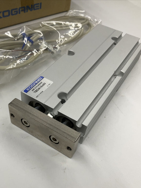 Koganei TBDA16x80 Twin-Rod Air Cylinder w/ Reed Sensors / Switches