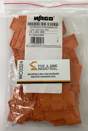 Wago 281-309 Orange Terminal Block End Barriers Lot of 25