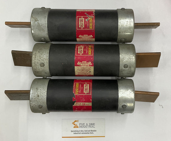 Bussmann Fusetron FRS-250 Lot of (3) Dual Element Fuses