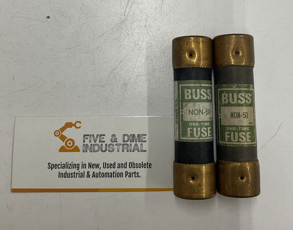 Bussmann NON-50 Lot of 2 Dual Element Time Delay 50A 250V