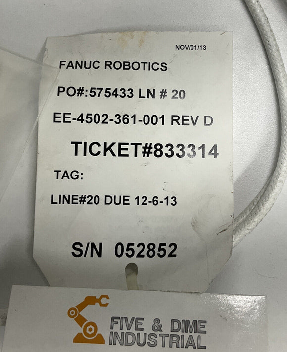 Fanuc Robotics EE-4502-361-001 Rev D Purge Cable