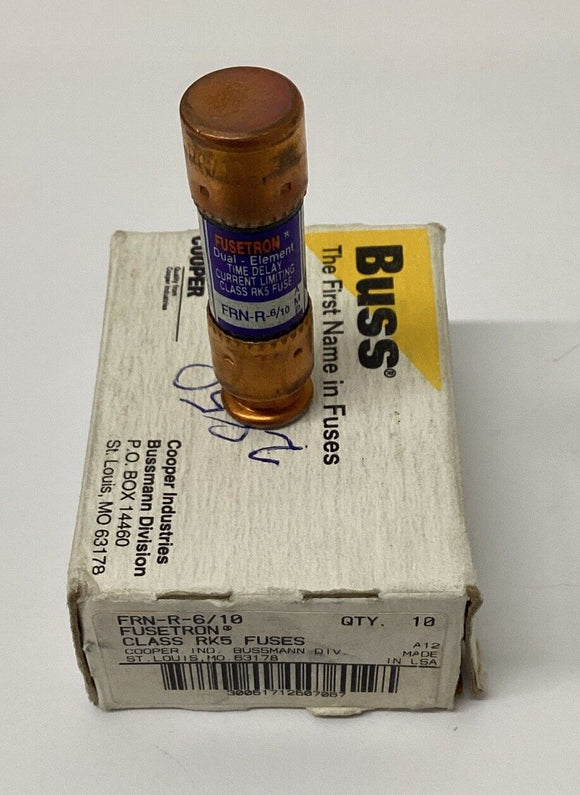 Bussmann FRN-R-6/10  Fusetron RK5 Class Fuses .6Amp Box of 10