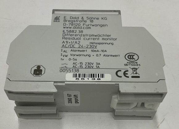 E. Dold IL5882 Differential Current Meter Relay IL5882.38