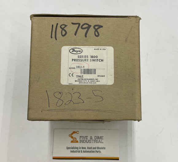 Dwyer 1823-5 Differential Pressure Switch Max 10 PSI Surge 25 Psi