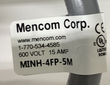Mencom MINH-4FP-5M  7/8'' Female 4-Wire Single End Cable 5 Meters - 0