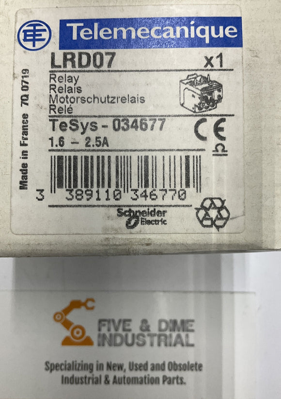 Schneider Telemecanique LRD07  Relay 1.6- 2.5A
