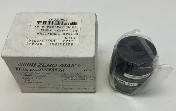 Zero-Max 6A18-AC-015-025-01  CD Cplg Single Flex Clamp