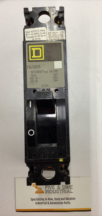 Square D FAL12020 Circuit Breaker 20-Amp 1-Pole 120-Volt - 0
