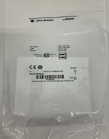 Allen-Bradley 42CA-P2MPB-D4 Red Led  Polarized Retro PNP Sensor 3.8M - 0