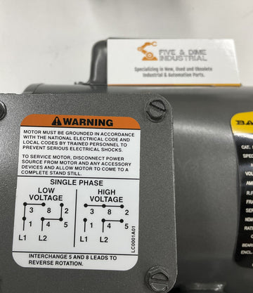 Baldor Reliance L1209 .50 HP 115/230 Vac Industrial Motor 1725 RPM Frame 48 - 0